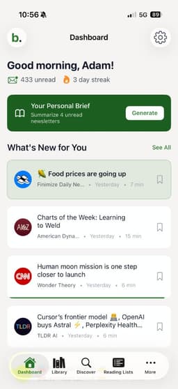 Bilig newsletter reader app